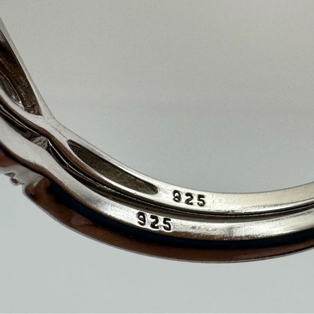 Stunning 925 Sterling Silver Double Band Halo CZ Ring Size 10 NEW